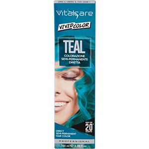Vitalcare | Vivid - Colorazione Semipermanente, Tinta Capelli, Diretta, Capelli Morbidi, Idratati e Luminosi, Colore Teal