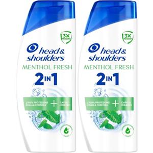 Head & Shoulders Menthol Fresh Shampoo e Balsamo Antiforfora 2 in 1 250ml. Fino al 100% Protezione dalla Forfora. Clinicamente Testato. Per Tutti i Tipi di Capelli. Per Uso Quotidiano. Profumo Mentolo