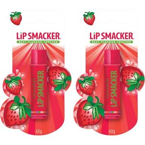 Lip Smacker Fragola, Burrocacao per Bambini Sicuro da Usare e Senza Colore per un Effetto Naturale, Gusto Fragola, Blister Singolo (Confezione da 2)