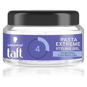 Schwarzkopf Taft Pasta Extreme Styling Gel 250ml, Gel per capelli con tenuta extra forte fino a 24h, con formula vegana, delicato su capelli e cuoio capelluto