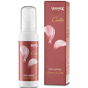 L'AMANDE - Deodorante Donna Spray senza Alcool e Sali di Alluminio, Delicato e Naturale per Pelli Sensibili, Deodorante Donna Idratante ed Emolliente, Note di Rosa, Gelsomino e Violetta - Calla 100 ml