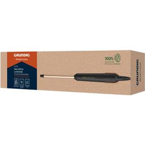 GRUNDIG NaturaShine HS 7230 - Ferro arricciacapelli, diametro 10 mm, rivestimento in ceramica con olio di macadamia e cocco, 5 livelli, da 130 °C a 210 °C, tempo di riscaldamento rapido, nero/oro rosa