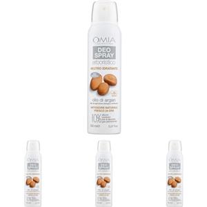 Omia, Deo Spray Erboristico con Olio di Argan, Deodorante Antiodore, Senza Sali di Alluminio e Gas, Freschezza per 24 ore, Deodorante Uomo e Donna, 150 ml (Confezione da 4)