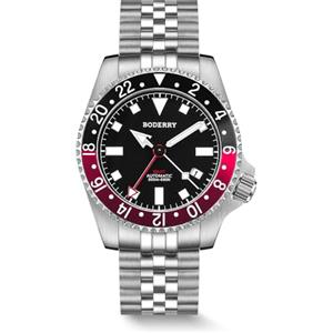 BODERRY Orologio da uomo in titanio, automatico, impermeabile fino a 200 m, con movimento automatico GMT e cinturino in titanio, Admiral