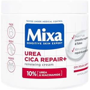 Mixa Urea Cica Repair Crema Corpo 400 ml - Idratazione Intensa con 10% di Urea e Niacinamide per Pelle Secca e Sensibile