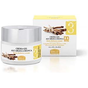 Helan, Linea Viso 3, Crema Gel All'Argilla Bianca, Crema Viso Donna Pelle Grassa, Opacizzante Viso, Fluida e Leggera, Libera dalle Impurità con Estratti di Cannella, Elicriso e Olio di Pompelmo, 50 ml