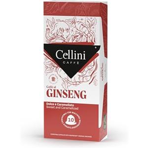 Cellini Caffè Cellini Capsule Ginseng Compatibili con Nespresso* - 100 pz | Caffè al Ginseng Dal Sapore Dolce Con Retrogusto Di Caramello