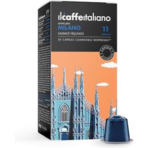 FRHOME Ilcaffeitaliano Capsule in Alluminio Compatibili Con Nespresso - Milano 120pz | Capsule Compatibili Con Nespresso Alluminio, Note Aromatiche Di Cacao e frutta secca | L'audace vellutato Intensità 11