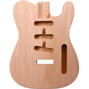 YoungMonic Corpo per chitarra elettrica fai da te incompiuto, in mogano, corpo vuoto per chitarra elettrica Project SSS fori di pickup (mogano)