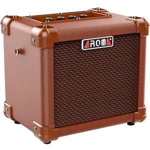AROMA AG-10A AMPLIFICATORE 10 WATT 5 PER CHITARRA ACUSTICA CON INGRESSO MICROFONO E AUX ALIMENTAZIONE BATTERIA O ALIMENTATORE