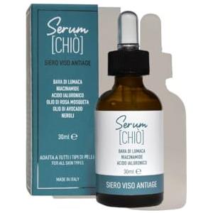 CHIÒ NATURAL COSMETICS - Serumchiò Siero Viso Multifunzionale Antiage con Bava di Lumaca e Acido Ialuronico, 30 ml