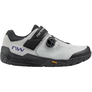 Northwave Overland Plus Scarpe MTB Uomo - Mountain Bike Trail/Gravel, Suola Vibram Fort Augustus, SLW3 con Velcro, Clipless, Grigio EU 45
