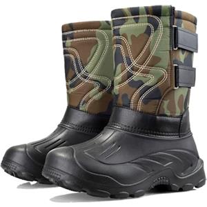 WCXTY Doposci da Uomo Impermeabili,All'aperto in Cima Proteggere la Caviglia Caldi Scarponi da Neve per Uomo,Comodo Antiscivolo Racchette da Neve Foderate di Pelliccia (Color : Green, Size : 43 EU)