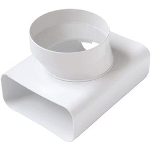 First Raccordo A T VT Bianco per Passaggio da Tubo Rettangolare a Tondo Diametro 125 mm