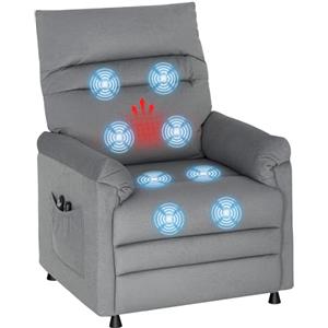 HOMCOM Poltrona Relax Elettrica Massaggiante Reclinabile 150° Grigio