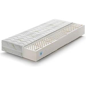 Marcapiuma Materasso Singolo 100% Lattice 80x190 alto 18 cm SEVENLIFE 18 Rigidità H2 Medio/Morbido Naturale 7 zone con Rivestimento ALOE VERA sfoderabile Antiacaro Traspirante 100% Made in Italy