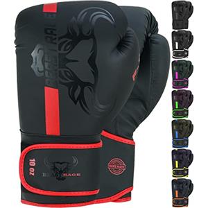 BEAST RAGE Guantoni da boxe Formazione Sparring Pro Impact Muay Thai MMA Kickboxing Uomini Donne Adulto Heavy Punching Bag Focus Pads Guanti Allenamento Velocità Palma Ventilata 8-16 oz