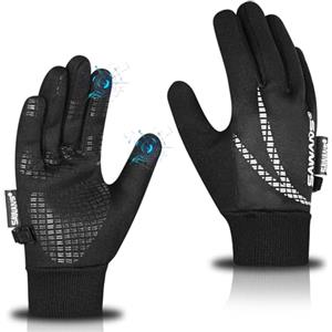 SAWANS Guanti invernali da corsa caldi, antiscivolo, touchscreen, leggeri, con polsino elastico, guanti termici, per ciclismo, ciclismo, sport, guida, per uomini e donne, passeggiate, equitazione,