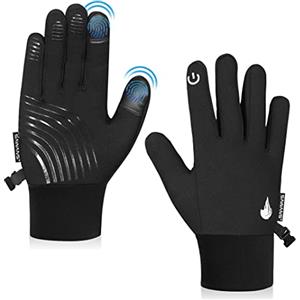 SAWANS Guanti invernali da corsa per ciclismo uomo donna touchscreen termici antivento antiscivolo guida sport guanti da bici all'aperto escursionismo sci arrampicata equitazione passeggiate (L, Nero)