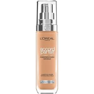 L'Oreal Paris L'Oréal Paris Fondotinta Liquido, Incarnato Uniforme e Illuminato, Finish Naturale, Per Tutti i Tipi di Pelle, Formula con Acido Ialuronico, Accord Parfait, Tonalità: 7D/W Golden Amber