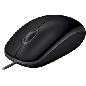 Logitech B110 Mouse USB cablato, pulsanti silenziosi, design confortevole per l'uso a grandezza naturale, PC / Mac / Laptop ambidestro - Grigio