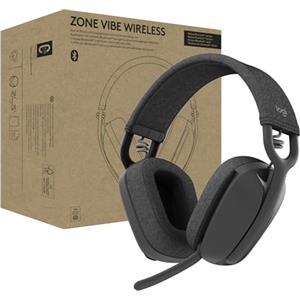Logitech Cuffie Bluetooth Logitech Zone Vibe Wireless con microfono con cancellazione del rumore, in fase di certificazione per Microsoft Teams tramite Bluetooth nativo, Mac/PC