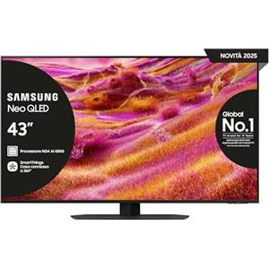 Samsung Smart TV 43'' QE43QN94FATXZT Neo QLED 4K Mini LED, NQ4 AI Gen3 Processor, 4K AI Upscaling Pro, Glare Free, Motion Xcelerator 165Hz, Dolby Atmos & OTS+, NeoSlim Design, 2025