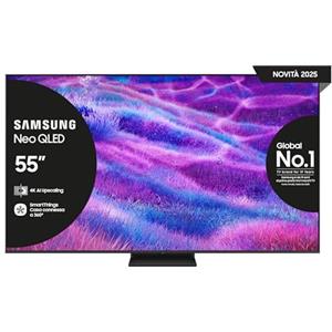 Samsung Smart TV 55'' QE55QN83FAUXZT Neo QLED 4K Mini LED, NQ4 AI Gen2 Processor, 4K AI Upscaling, AI Customization Mode, Dolby Atmos & OTS Lite, Simple Chamfer Design, 2025