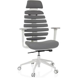 HJH Office sedia professionale per ufficio ERGO LINE W sedia girevole con schienale ergonomico incl. supporto lombare, grigio scuro