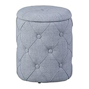 Inter Link 13Casa Cool H03 Pouff Contenitore, Tessuto/MDF, Grigio, 34x34x40 cm