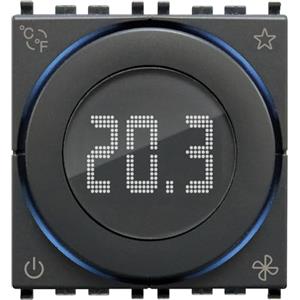 Vimar 02974 Termostato IoT a rotella, compatibile con Alexa, Google Home e IFTTT, retroilluminazione regolabile, ingresso sensore esterno, da completare con placche Eikon, Arké, Plana, Idea