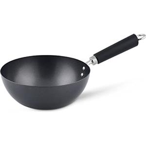 Ken Hom Mini Wok Antiaderente Acciaio al Carbonio, 20cm, Excellence, Padella a Induzione/Compatibile con Utensili in Metallo, Lavabile in Lavastoviglie, 5 Anni di Garanzia