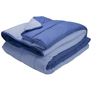 PIKOLIN Piumino Singolo Autunno Inverno 150 x 220 cm Effetto Piuma 300 gr - Piumone Caldo, Morbido, Traspirante e Reversibile - Bicolore Blu