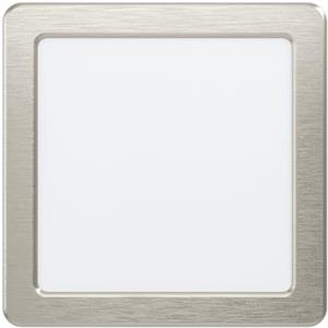Eglo Faretto da incasso LED Fueva 5, L x P 16,6 cm, acciaio e superficie luminosa in plastica, nichel opaco, bianco, faretto da incasso piatto, profondità di montaggio ridotta 26 mm, bianco caldo