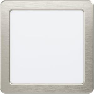 Eglo Faretto da incasso LED Fueva 5, L x P 16,6 cm, acciaio e superficie luminosa in plastica, nichel opaco, bianco, piatto, profondità di incasso 26 mm, bianco neutro