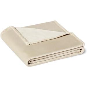 Amazon Basics Coperta in Pile Morbida e Confortevole per Divano, 127 x 152 cm, Beige