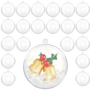 Uten 20 x Palline per Albero di Natale, Decorazioni in plastica Trasparente Mestiere Palle, plastica, Clear, 8 cm