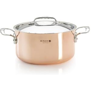 De Buyer InoCuivre - Pentola tuttofare in rame e inox, 2mm Manici in ghisa inossidabile, Ø 24 cm