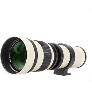 FOTGA 420-800 mm f/8.3 Super Telephoto Zoom Lens per Canon EOS DSLR Camera 7D 6D Mark II, 5D Mark IV, III, II 5D2 5D3 90D 80D 77D 70D 60D 750D 760D 800D 1200D 1300D 1500D (bianco)
