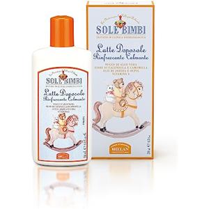 Helan, Sole Bimbi - Doposole Bambini Neonati Fresco e Lenitivo con Vitamina E, Aloe Vera e Calendula, Crema Doposole Corpo Idratante con Olio di Jojoba e Oliva, Dopo Sole Calmante con Camomilla 200 ml