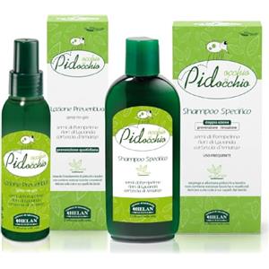 Helan, Occhio al Pidocchio - Shampoo Pidocchi e Lendini Forte 200ml + Spray Preventivo Pidocchi Bambini e Adulti no Gas 100ml - Trattamento Pidocchi e Lendini Forte con Fiori di Lavanda, Made in Italy