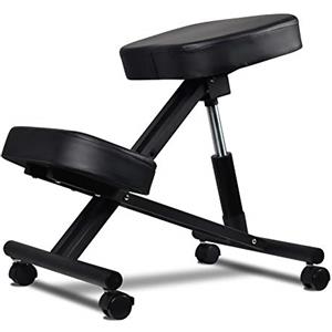 FRANKYSTAR® Sedia Sgabello Ortopedico Posturale Regolabile in Altezza con Cuscini Ultra-Comfort e Sistema di Bloccaggio Ruote