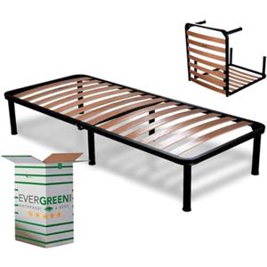 EVERGREENWEB MATERASSI & BEDS EVERGREENWEB - Rete Letto Singolo 75x190 a Doghe in Legno Ortopedica con 6 Piedi Smontabili, Struttura portante Rinforzata in Ferro, Pieghevole Salvaspazio Base da Incasso per tutti Letti e Materassi