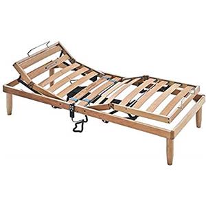 EVERGREENWEB MATERASSI & BEDS Evergreenweb - Rete Singola Elettrica 90x195 a Doghe in Legno Naturale ORTOPEDICA Alzata Motorizzata Base Letto o Materasso Rinforzata 4 zone Reclinabili Regolatori Rigidità 4 Piedi Smontabili OFFERTA