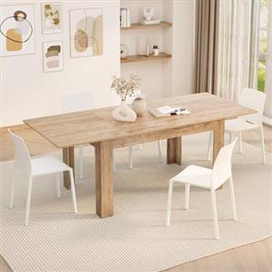 Mobili Fiver, Tavolo allungabile Cucina, Easy, 140(220) x90 cm, Quercia, per 6-8 persone, Tavolo Cucina, Made in Italy