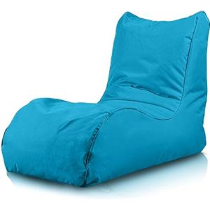 Bepouf - Poltrona Chaise Longue in Poliestere con Imbottitura in Palline di Polistirolo, Poltrona Adatta per Camera, Salotto e Esterni - Dimensione 110x80, Colore Azzurro