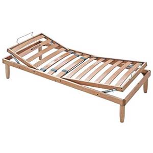 EVERGREENWEB MATERASSI & BEDS Evergreenweb - Rete Singola 90x200 a Doghe in Legno Naturale Faggio Alzata Manuale ALZA Testa e Piedi Pieghevole Ortopedica Base Letto o Materasso con Regolatori Rigidità 4 Gambe Smontabili, Offerta