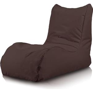 Bepouf - Poltrona Chaise Longue in Poliestere con Imbottitura in Palline di Polistirolo, Poltrona Adatta per Camera, Salotto e Esterni - Dimensione 110x80, Colore Marrone Scuro