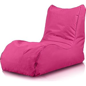 Bepouf - Poltrona Chaise Longue in Poliestere con Imbottitura in Palline di Polistirolo, Poltrona Adatta per Camera, Salotto e Esterni - Dimensione 110x80, Colore Rosa