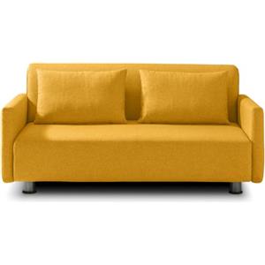 EVERGREENWEB MATERASSI & BEDS EVERGREENWEB Divano Letto 2 Posti con Materasso Matrimoniale 140x190 Ortopedico, Prontoletto RICHIUDIBILE 2in1 Rivestimento Giallo SFODERABILE, Braccioli Slim, Coppia Cuscini SUPERSOFT Inclusi | EDITH